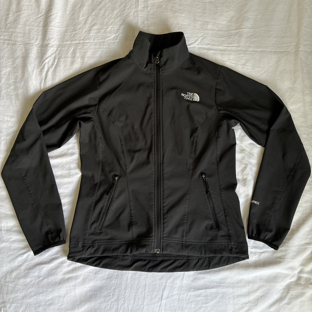 The North Face Apex Jacket Womens Medium Black Softshell Full Zip Hiking Walking